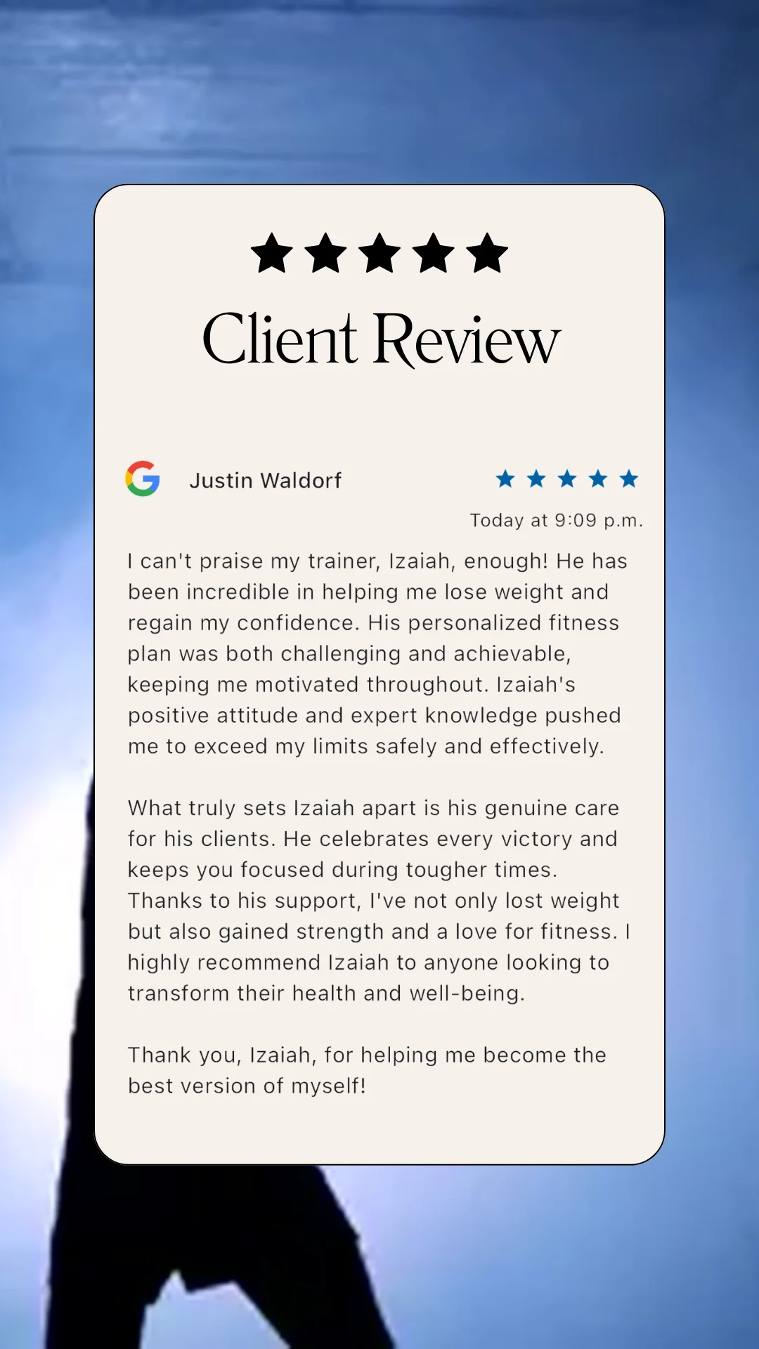 Men's coaching program review - positive client feedback